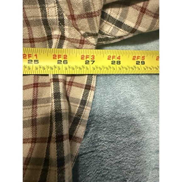 Carhartt Shirt Mens XL Plaid Flannel Brown Button Up Midweight Work Cotton - Picture 6 of 7
